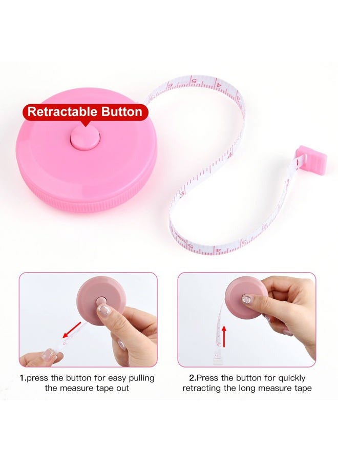 ASTARON 4 Pcs Soft Measuring Tape for Body Measurements Retractable，Cute Tape Measures Tailor Measuring Tape for Sewing 60 In / 1.5 M Tailors Measure Tape with Fractions Measure Ruler for Sewing - Image 4