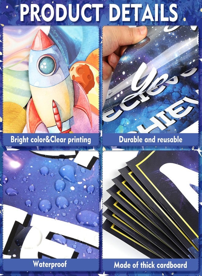 Hedeey 31 Pcs Outer Space Welcome Bulletin Board Classroom Decoration Sets Motivational Theme Classroom Decor Galaxy Inspirational Poster Cutouts for Teachers School Office Home Supplies Door Wall Decor - Image 3