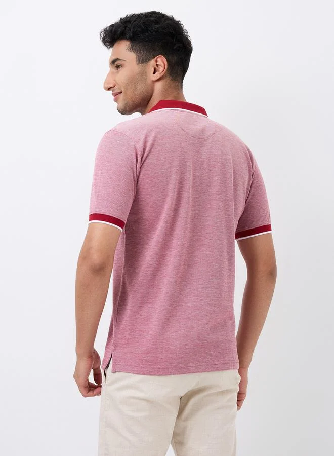 Park Avenue Red Men Red Slim Fit Tipped Polo T-Shirt for Men | Best Price UAE