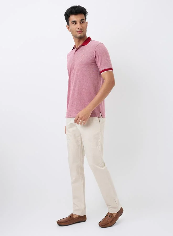 Park Avenue Red Men Red Slim Fit Tipped Polo T-Shirt for Men | Best Price UAE