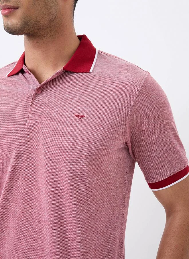 Park Avenue Red Men Red Slim Fit Tipped Polo T-Shirt for Men | Best Price UAE