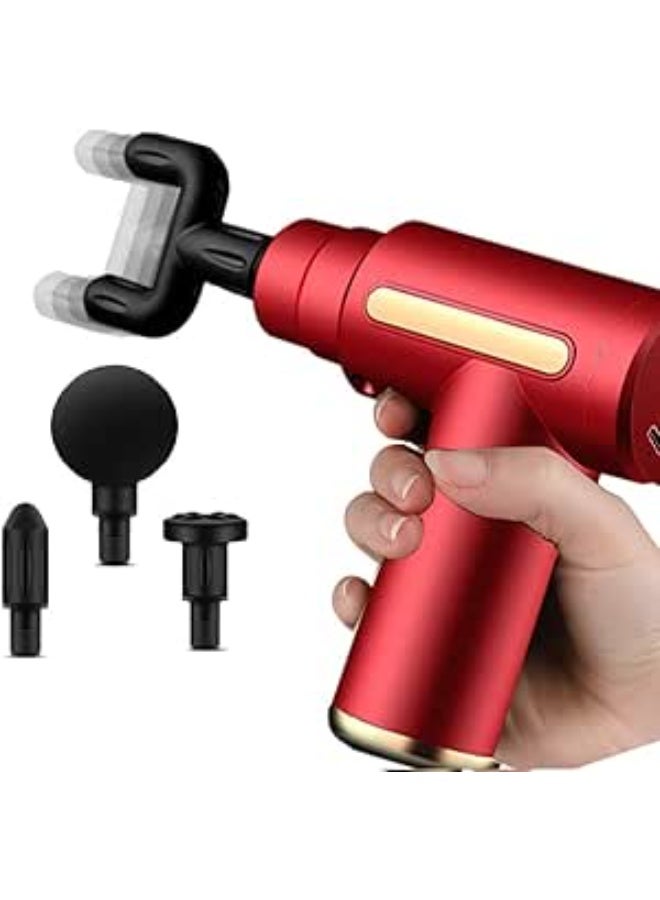 مسدس تدليك عضلات صغير – لتدليك الأنسجة العميقة مع 6 سرعات و4 رؤوس مختلفة – جهاز تدليك هادئ قابل للشحن لاستعادة مرونة العضلات - Image 1