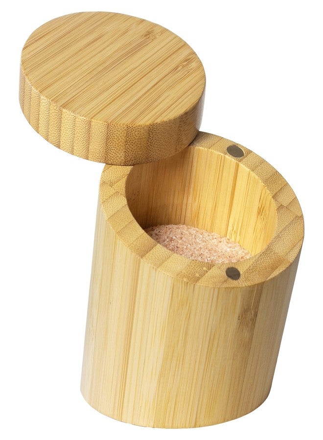 Totally Bamboo Angled Salt Cellar Storage Box with Magnetic Swivel Lid, 3.8 Ounce Capacity - Image 1