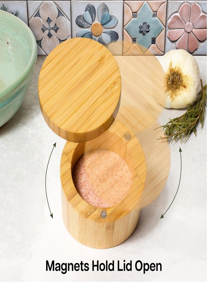 Totally Bamboo Angled Salt Cellar Storage Box with Magnetic Swivel Lid, 3.8 Ounce Capacity - Image 5