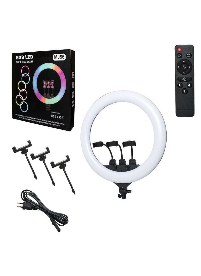 Digi Core 22 بوصة RGB حلقة ضوء مع Rimote Contorl حامل ثلاثي القوائم RGB إضاءة سيلفي وحامل هاتف 360 درجة للبث المباشر يوتيوب إنستجرام وتيك توك لصنع الفيديو  - Image 5