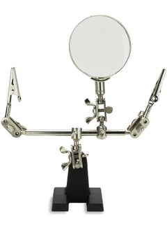 01902 Adjustable Helping Hand With Magnifying Glass Third Hand Solder Aid Soldering Wire Station Stand With Dual Alligator Clips And A Heavy Base Beading And Jewelry Making Tools Solder Holder