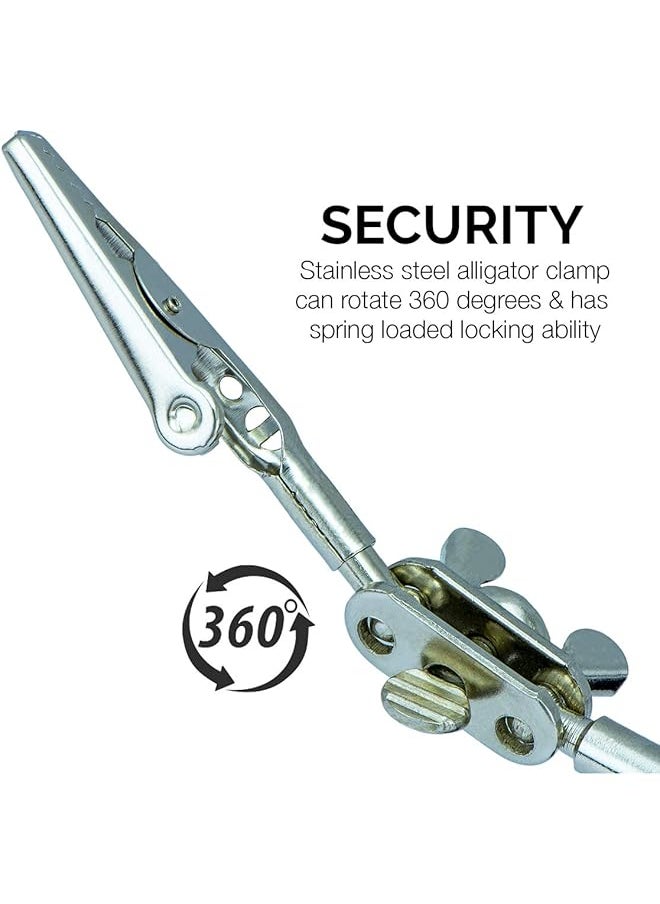Neiko - 01902 Adjustable Helping Hand With Magnifying Glass Third Hand Solder Aid Soldering Wire Station Stand With Dual Alligator Clips And A Heavy Base Beading And Jewelry Making Tools Solder Holder - Image 1