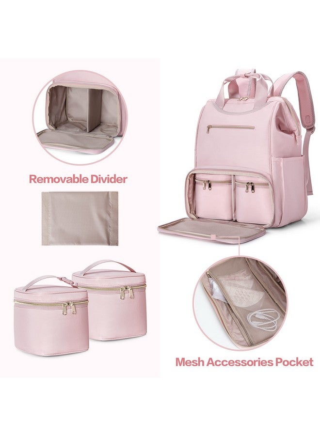 Fasrom Wearable Breast Pump Bag Backpack with Cooler and Pump Tote Bag, Compatible with Momcozy, Medela and Elvie Hands Free Pumps, Pink (Patent Design) - Image 4