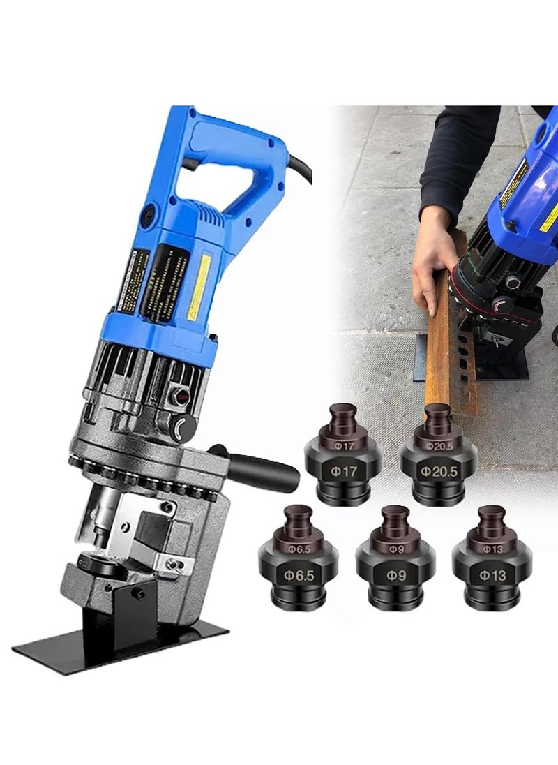 GearZone - 1200W 220V Electric Hydraulic Punching Machine, Metal Hole Punch with Carbon Brush 5 Dies Φ 6.5/9/13/17/20.5mm, Suitable for Steel, Iron, Aluminum, Copper, Angle Steel, Channel Steel - Image 1