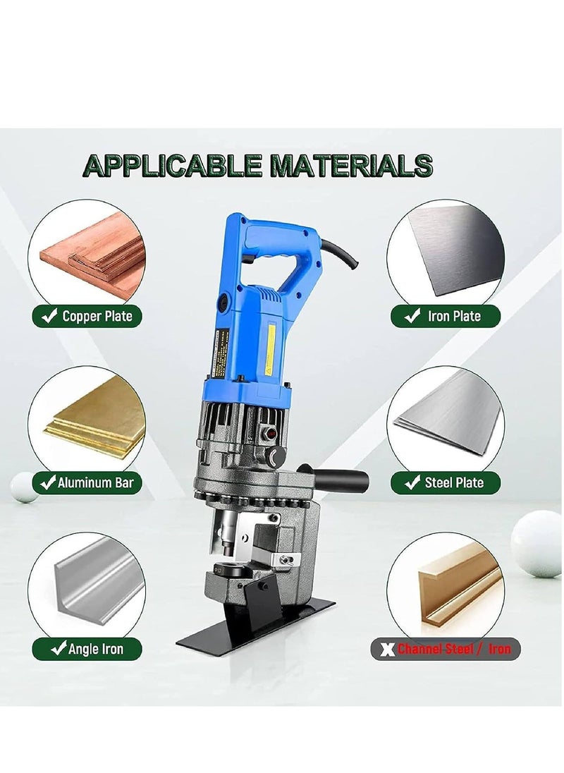 GearZone - 1200W 220V Electric Hydraulic Punching Machine, Metal Hole Punch with Carbon Brush 5 Dies Φ 6.5/9/13/17/20.5mm, Suitable for Steel, Iron, Aluminum, Copper, Angle Steel, Channel Steel - Image 1