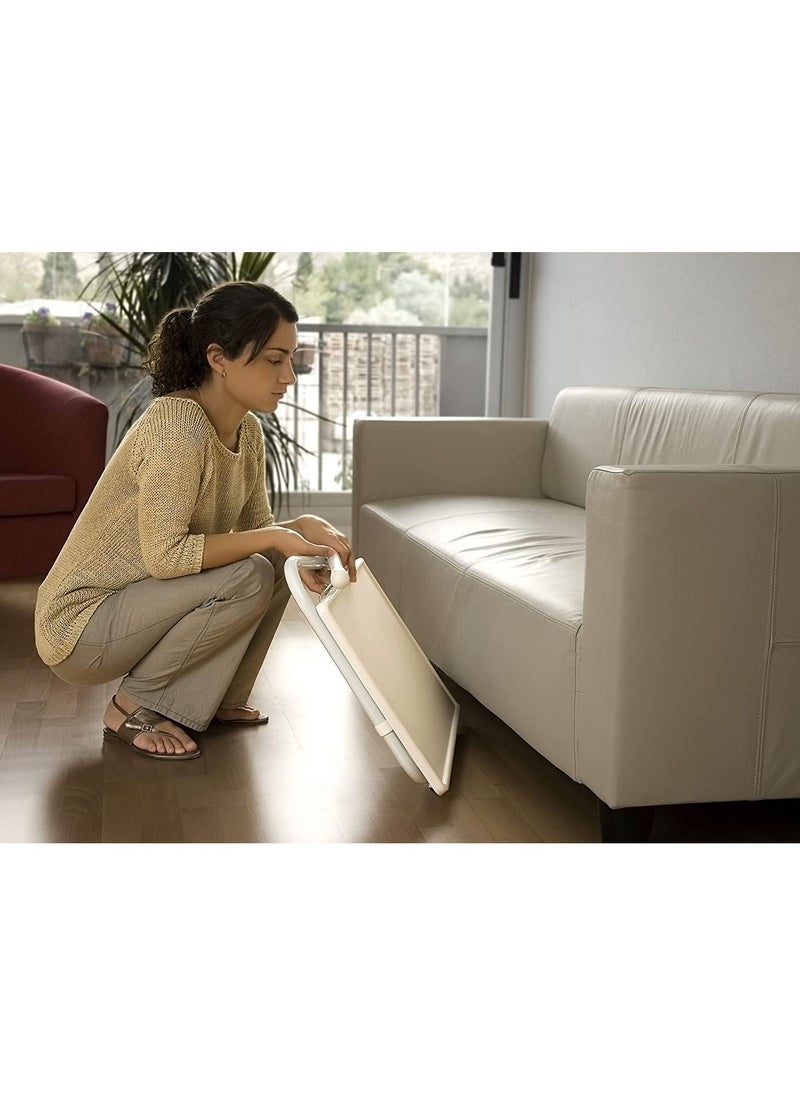 Table Mate - Plastic Table Mate Folding Portable TV Tray Laptop Desk Adjustable Height Tilt Angle Multi Function for Sofa Couch Bed Reading Working Eating White - Image 1