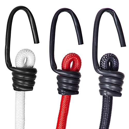 AQBAH High Strength Elastic Bungee/Shock Cord Luggage Tying Rope with Hooks 4ft (Color May Vary) -Set of 6 - Image 3