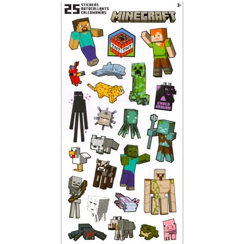 Minecraft Reusable Tumbler Cup Pack - Video Game Party Favor 6 Piece Bundle with 24 Oz Cups Plus Stickers, More | Bulk Minecraft Water Tumblers - Image 4