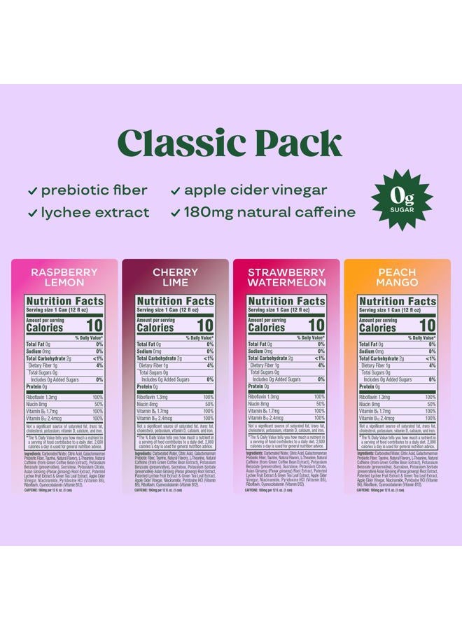 Bloom Nutrition Sparkling Energy Drink - Variety Pack - Natural Caffeine, Zero Sugar, 180mg Caffeine - Antioxidant-Rich with Green Coffee Bean, Green Tea Extract, Prebiotics - 12oz 12 Pack - Image 3