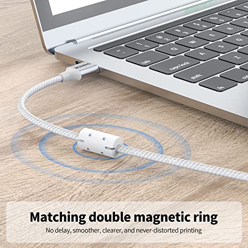 MOSWAG Long Printer Cable 16.4FT/5M Scanner Cable USB Printer Cord USB Type A to Type B Scanner Cord High Speed Compatible with HP,Canon,Epson,Dell,Lexmark,Brother,Xerox,Samsung and More - Image 5