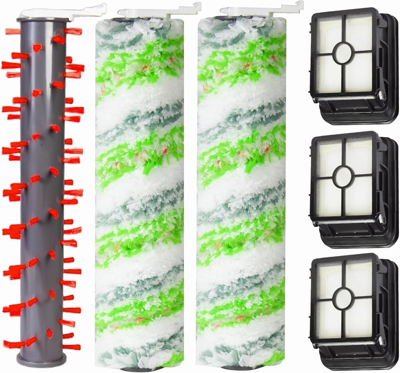 Replacement Roller Brush and Filter Kit Compatible with 2554, 2554A, 2590, 2593, and 3515 Series Cleaning Equipment, Colored - Image 1
