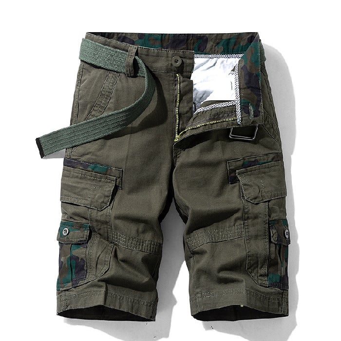 Generic Overalls Shorts Mens Summer Five-point Pants Mens Trendy Brand Five-point Pants Casual Pants Loose Large Size Breeches Half Pants Dark Blue  - Image 2