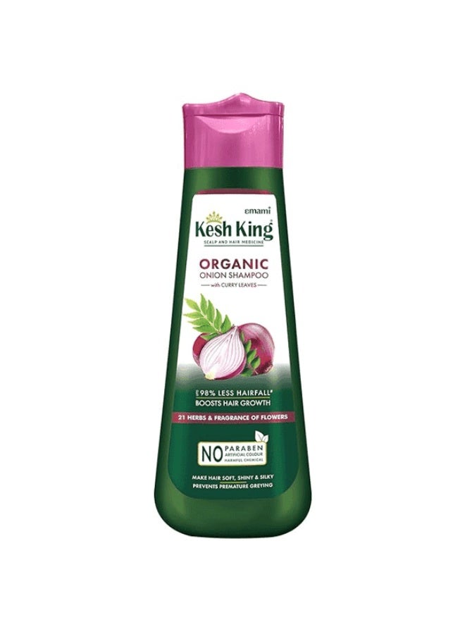 Kesh King Organic Onion Shampoo | Controls Hairfall with Curry Leaves | Increase Hair Growth | Damage Repair | Provides Soft & Shiny Hair | 20.29 Fl Oz (Pack of 1)