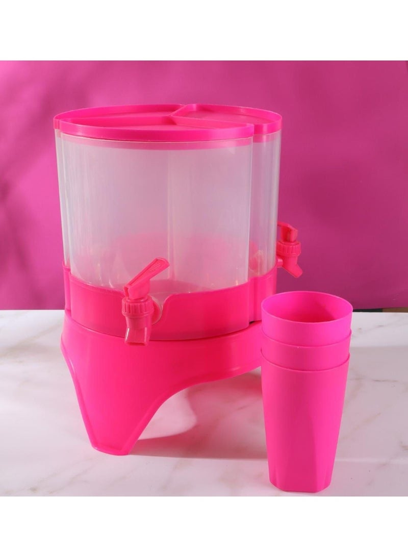 Juice dispenser, 3 eyes, 4.5 liters, rotating. You can put it and use it inside and outside the refrigerator, 360 degrees, and it is easy to use. - Image 2