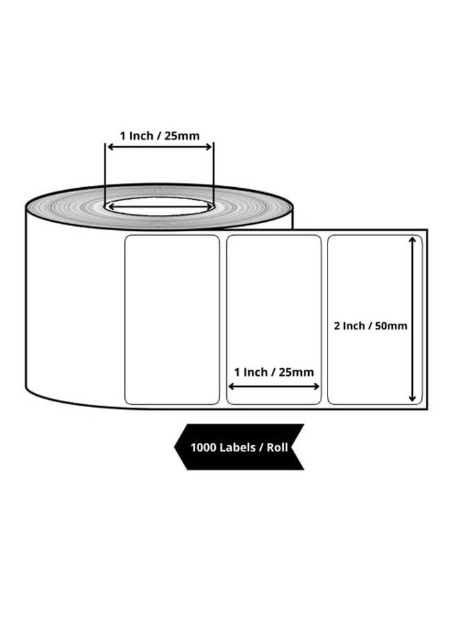 True-Ally ملصق True-Ally 50x25 الحراري المباشر لطباعة الباركود - 2 × 1 بوصة - 50 مم × 25 مم - 1000 ملصق لكل لفة - ملصق ذاتي اللصق أبيض لطباعة الباركود (لفة واحدة في العبوة (1000 ملصق)) - Image 2