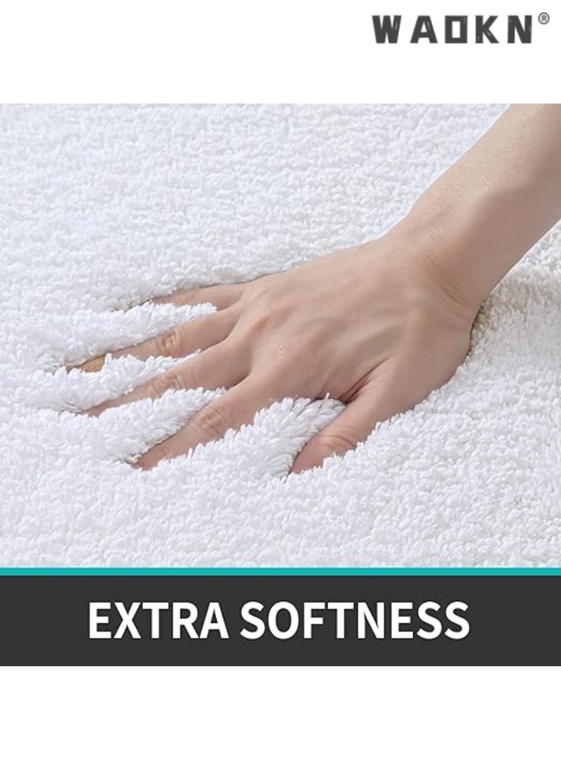 WAOKN Bathroom Rug Mat, Extra Soft and Absorbent Bath Rugs, Washable Non-Slip Carpet Mat for Bathroom Floor, Tub, Shower Room, 32"x20"  - Image 4