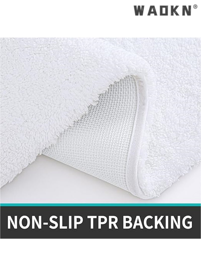 WAOKN Bathroom Rug Mat, Extra Soft and Absorbent Bath Rugs, Washable Non-Slip Carpet Mat for Bathroom Floor, Tub, Shower Room, 32"x20"  - Image 3