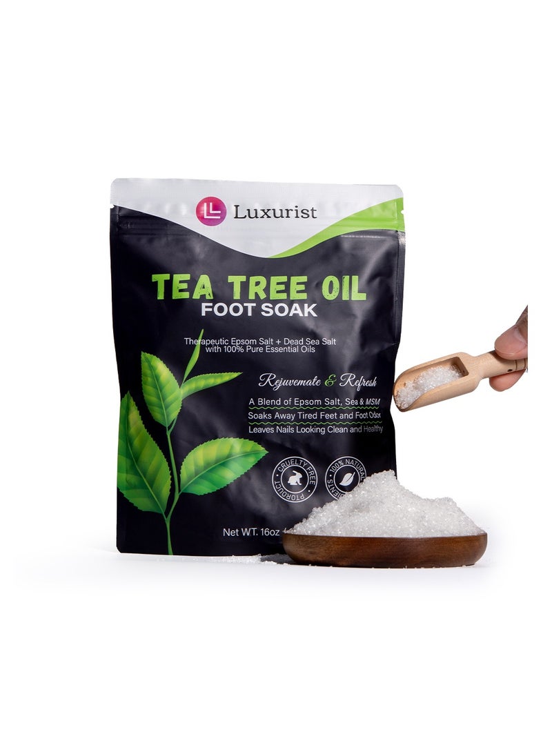 Luxurist - Luxurist Foot Soak Tea Tree With Epsom Salt 1LB Bag - Image 1