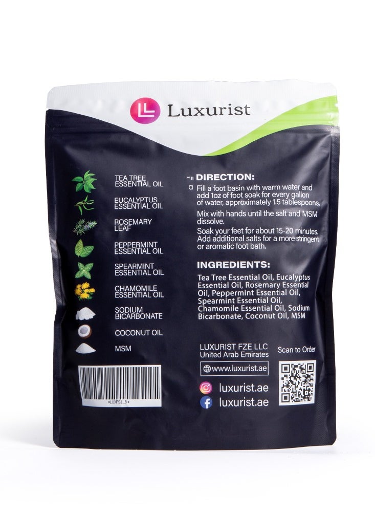 Luxurist - Luxurist Foot Soak Tea Tree With Epsom Salt 1LB Bag - Image 1