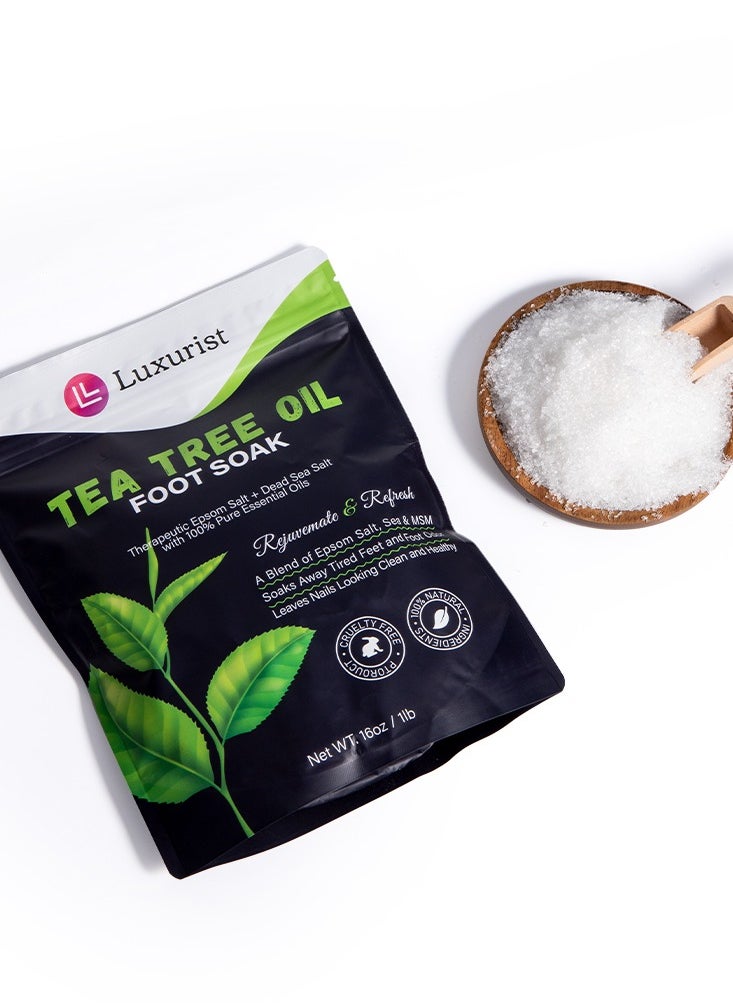 Luxurist - Luxurist Foot Soak Tea Tree With Epsom Salt 1LB Bag - Image 1