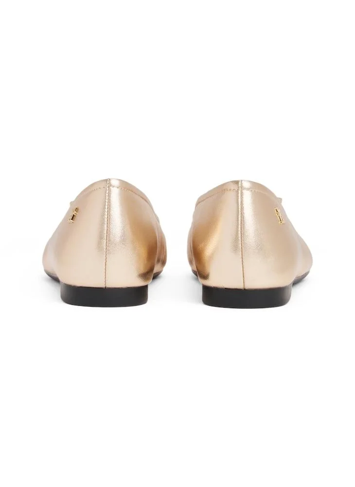 TOMMY HILFIGER Metallic Leather TH Monogram Ballerinas