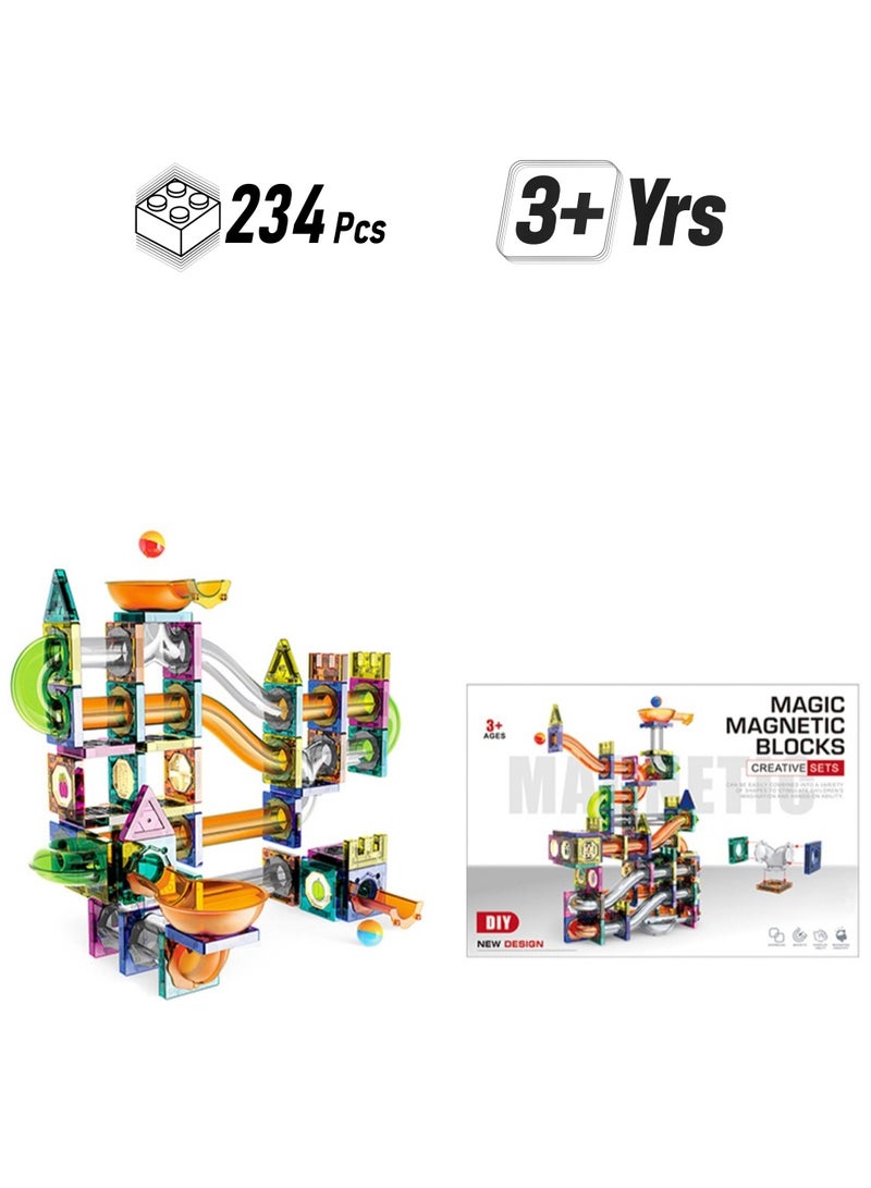 Building Blocks Toy Set - Sliding Ball Magnetic Building Blocks 3D Building Blocks for Children Aged 3-8, Educational Building Blocks for Creative Stacking and Learning, Hands-On Play Educational Children's Birthday Gift (Approx. 234 Pieces) - Image 1