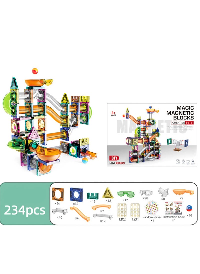 Building Blocks Toy Set - Sliding Ball Magnetic Building Blocks 3D Building Blocks for Children Aged 3-8, Educational Building Blocks for Creative Stacking and Learning, Hands-On Play Educational Children's Birthday Gift (Approx. 234 Pieces) - Image 2