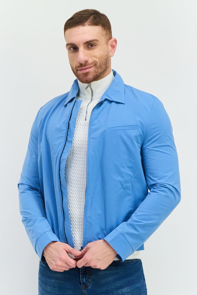 HUGO BOSS Men Plain Jacket Shirt, Blue - Image 1