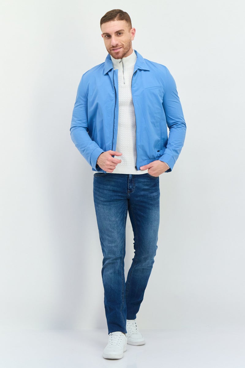 HUGO BOSS Men Plain Jacket Shirt, Blue - Image 2