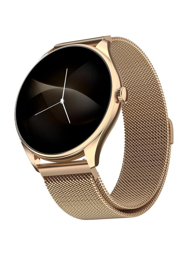 Noise Twist 2 Smart Watch with 1.43” AMOLED Screen, AI Search & Voice Assistant, Bluetooth Calling, Stainless Steel Back, 7-Day Battery, 100+ Watch Faces, Health Suite, IP68 (Gold Link) - Image 1