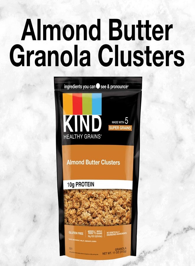 KIND Healthy Grains Clusters, Almond Butter Granola, 10g Protein, Gluten Free, 11 Ounce (Pack of 6) - Image 3