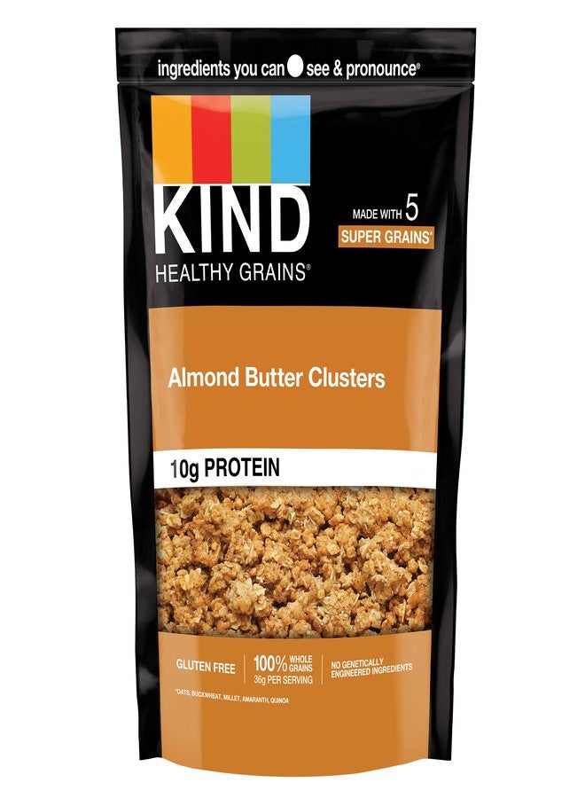 KIND Healthy Grains Clusters, Almond Butter Granola, 10g Protein, Gluten Free, 11 Ounce (Pack of 6) - Image 1