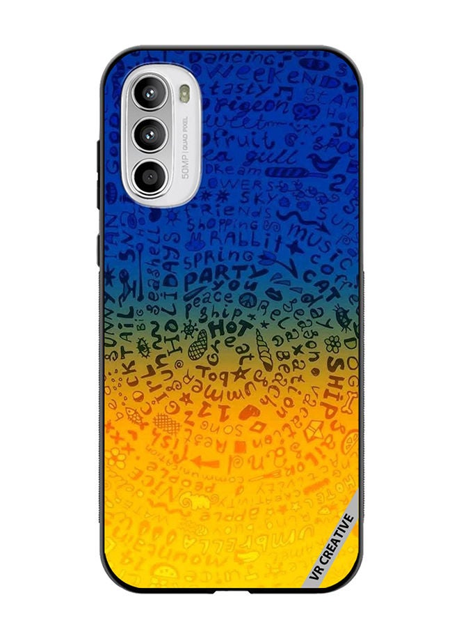 VR CREATIVE Protective Case Cover For Motorola Moto G82 Words Mixture Design Multicolour - Image 1