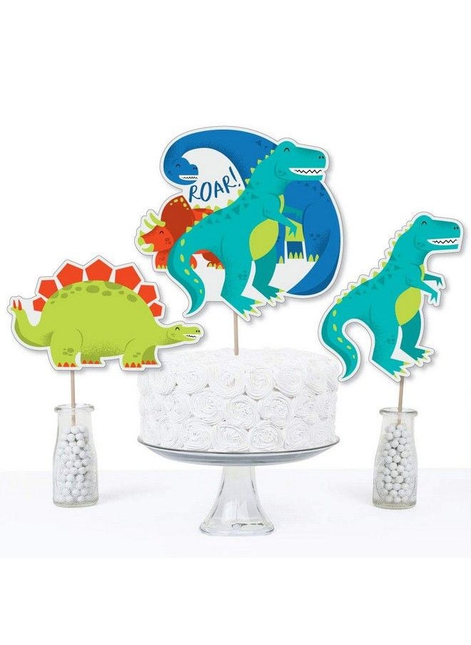 Big Dot of Happiness Roar Dinosaur Dino Mite Trex Baby Shower Or Birthday Party Centerpiece Sticks Table Toppers Set Of 15  - Image 4