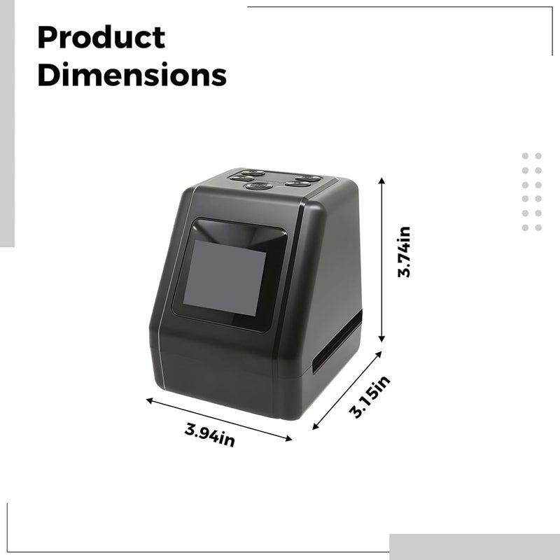Digital Scanner for Film: 1.38 in (35 Mm) 126 110 Slides and Negatives to, Comes with 2.0 LCD Display, High-Resolution and Multi-Compatible for Windows and, Multiple Accessories Included - Image 2