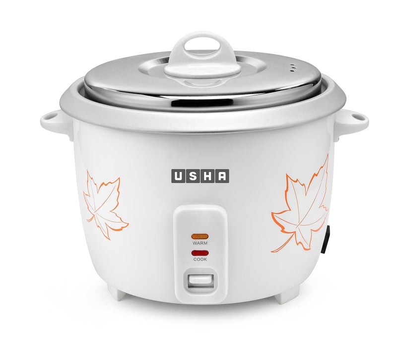 USHA Rc18Ss1 D 700 Watt 1.8 Litres Automatic Rice Cooker With Powerful Heating Element,Keep Rice Warm For 5 Hrs,Steamer,Trivet Plate&More Accessories,5 Yrs Warranty (White),With Stainless Steel Lid - Image 4