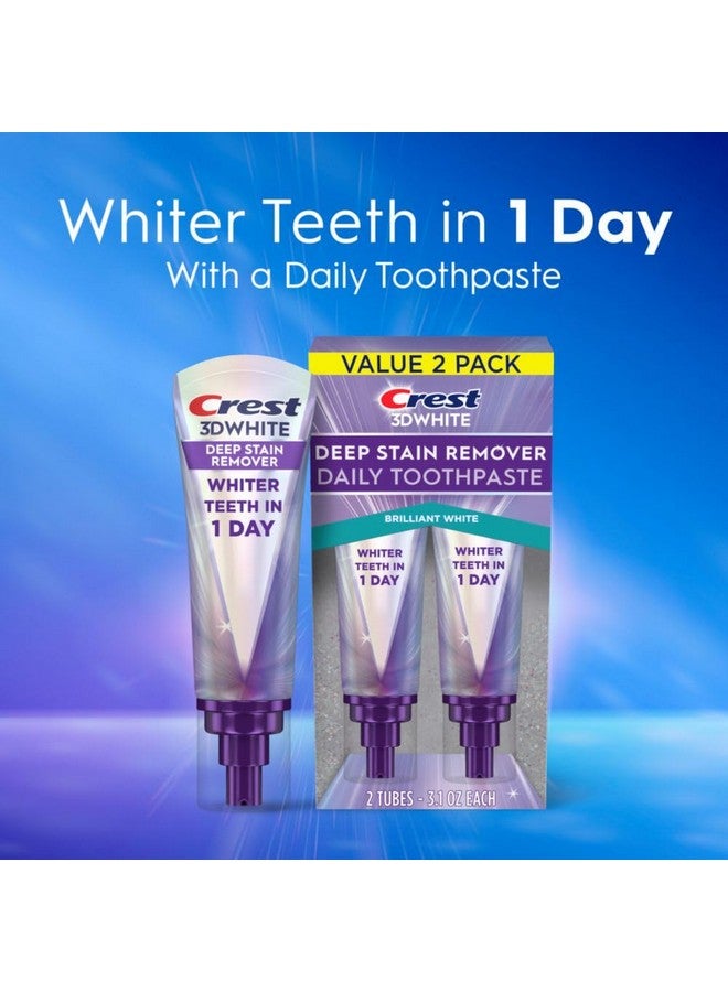 كرست معجون أسنان كريست ثري دي وايت بريليانس لإزالة البقع العميقة، بياض لامع - 3.1 أونصة/عبوة من قطعتين - Image 3