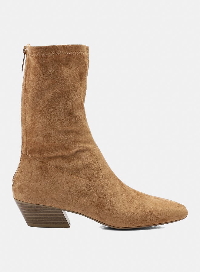 ديجافو حذاء ديجافو PRD-DVTX-001 حذاء نصف رقبة من جلد الغزال البيج بسحاب للنساء - Image 2