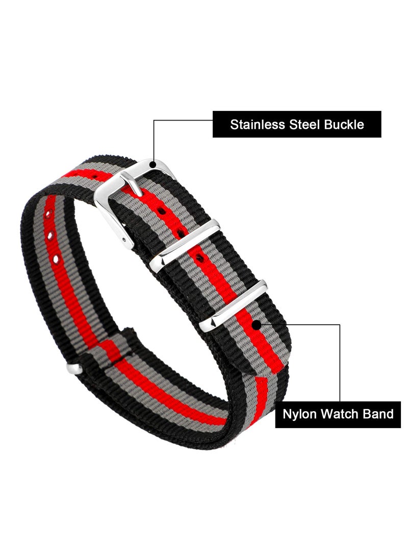 meekoo 10 Pieces Nylon Watch Strap Military Replacement Watch Band with Stainless Steel Buckle for Men and Women's Band Replacing, 18 mm(Classic Colors) - Image 4