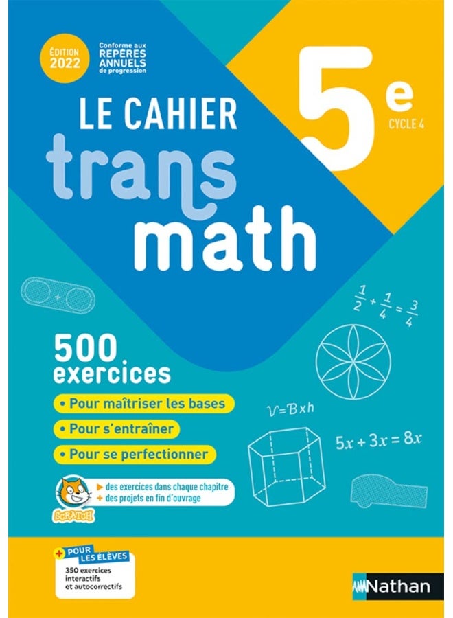 NATHAN Cahier Transmath 5è 2022 - Cahier de l'élève