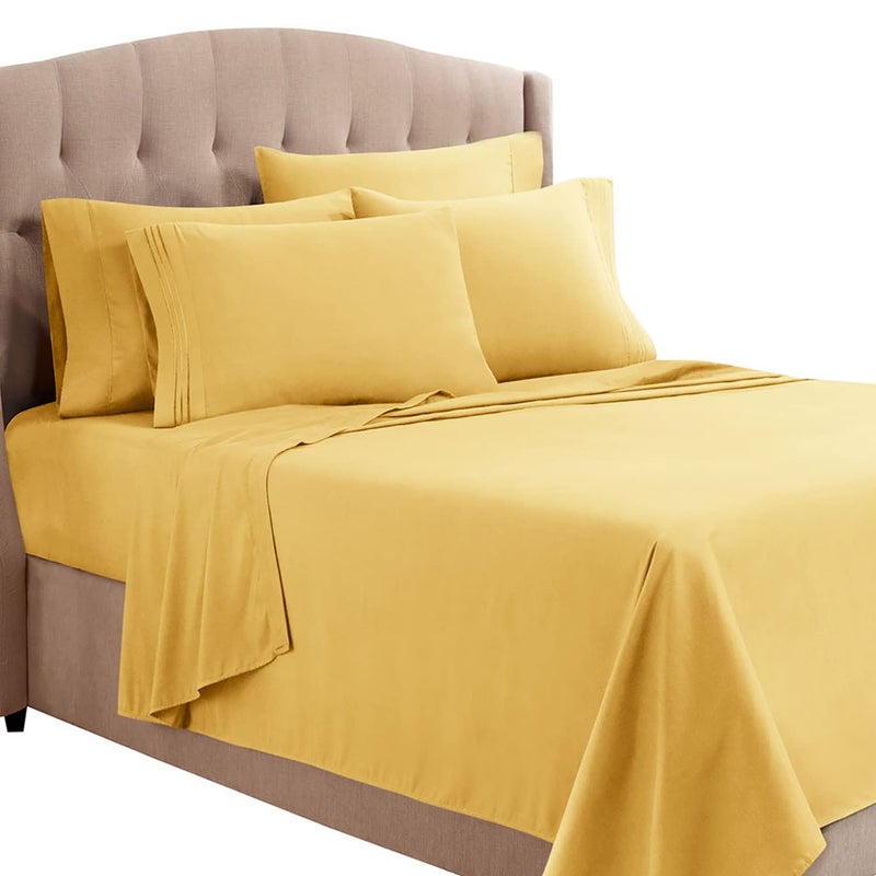 clara clark Twin Sheets  5 Piece Set - Hotel Luxury Sheets for Twin Size Bed  Super Soft Bedding Sheets & Pillowcases  Twin Size Sheets  camel gold - Image 3