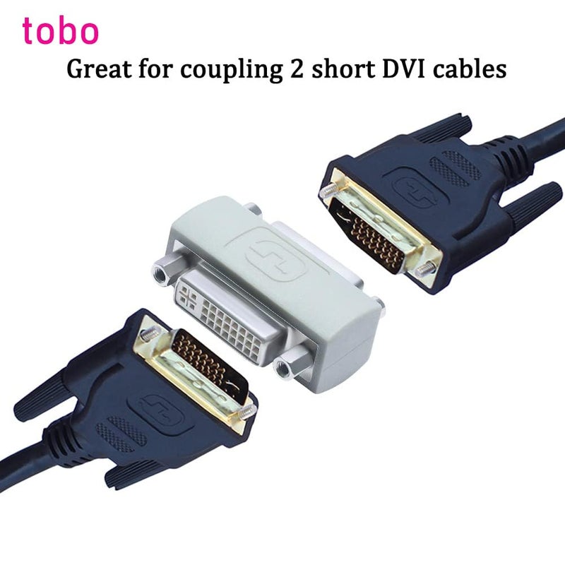 Tobo DVI Adapter Female to Female, DVI-I to DVI-I Coupler to Extend Monitor Cable Compatible with PC Desktop Computer Monitor Projector (TD-1393CC) - Image 4
