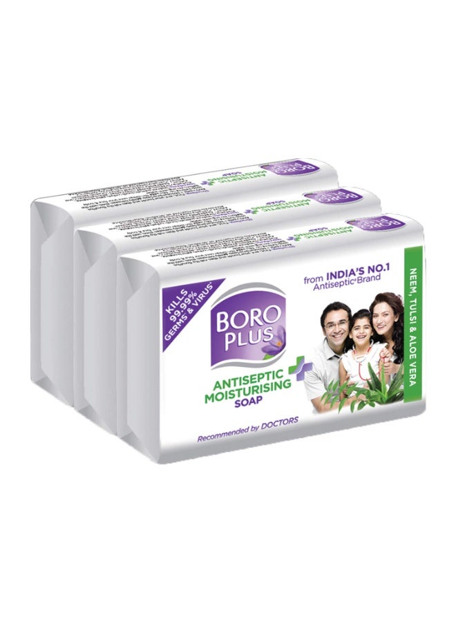 BoroPlus Antiseptic + Moisturising Soap - Neem, Tulsi & Aloe Vera, 125 g (Pack of 3) - Image 1