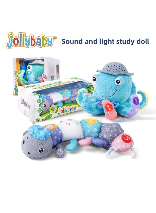 Jollybaby Sound And Light Soothing Caterpillar Doll Newborn Baby Sleeping Music Toy Early Education Educational Toy-Color:Learn Music Octopus - Image 2