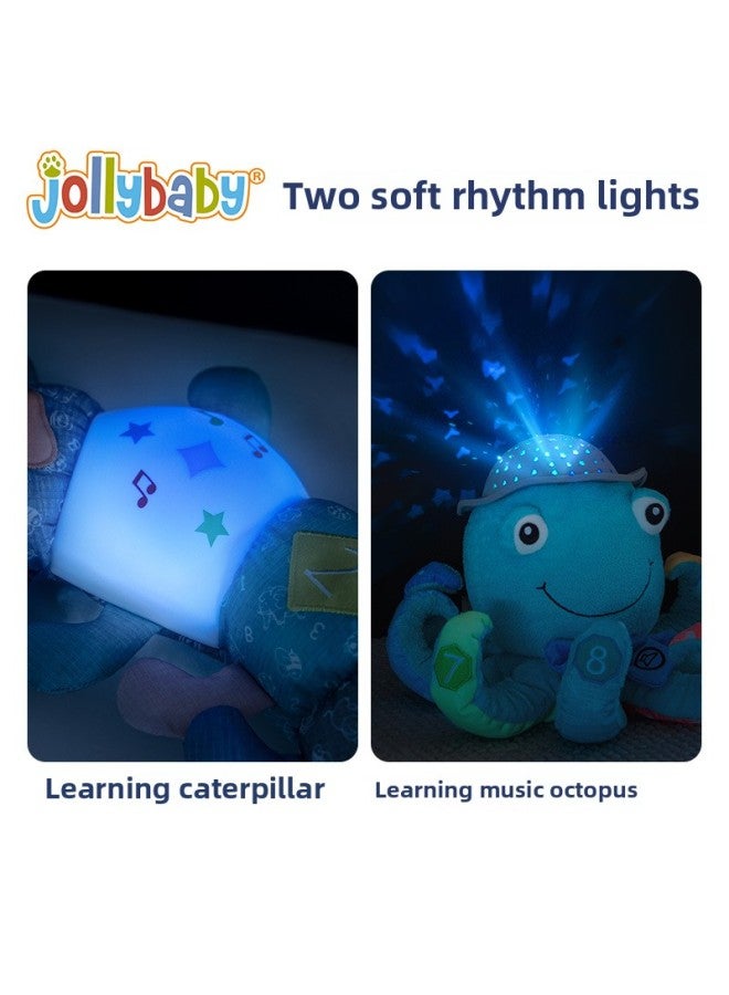 Jollybaby Sound And Light Soothing Caterpillar Doll Newborn Baby Sleeping Music Toy Early Education Educational Toy-Color:Learn Music Octopus - Image 4
